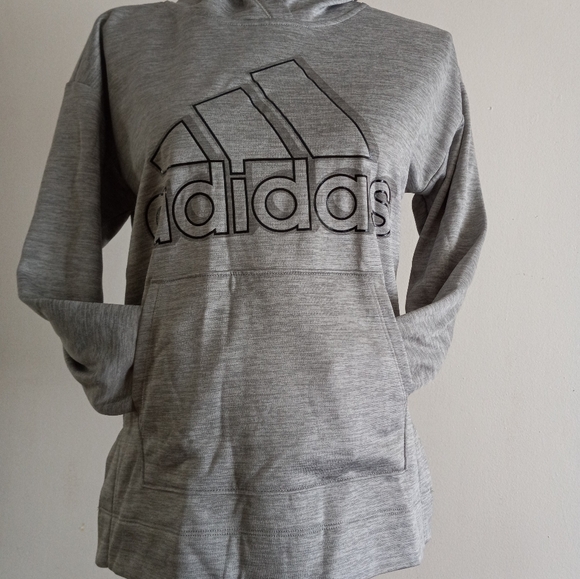 Hooded Sweater Adidas gray color Size LG 14 $22 - Picture 2 of 14